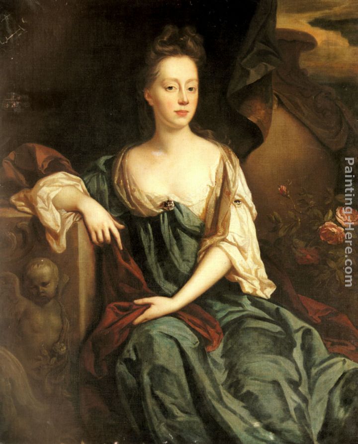 Portrait Of Anne Sherard, Lady Brownlow (1659-1721) painting - John Riley Portrait Of Anne Sherard, Lady Brownlow (1659-1721) art painting
